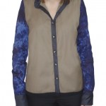 Beige blue top