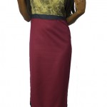 beige batik red dressb