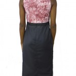 red grey dress with wiatbanda