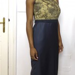 beige grey dress