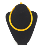 Yellow leather necklace jewelry 2
