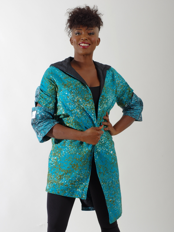 Turquoise African inspired jacket