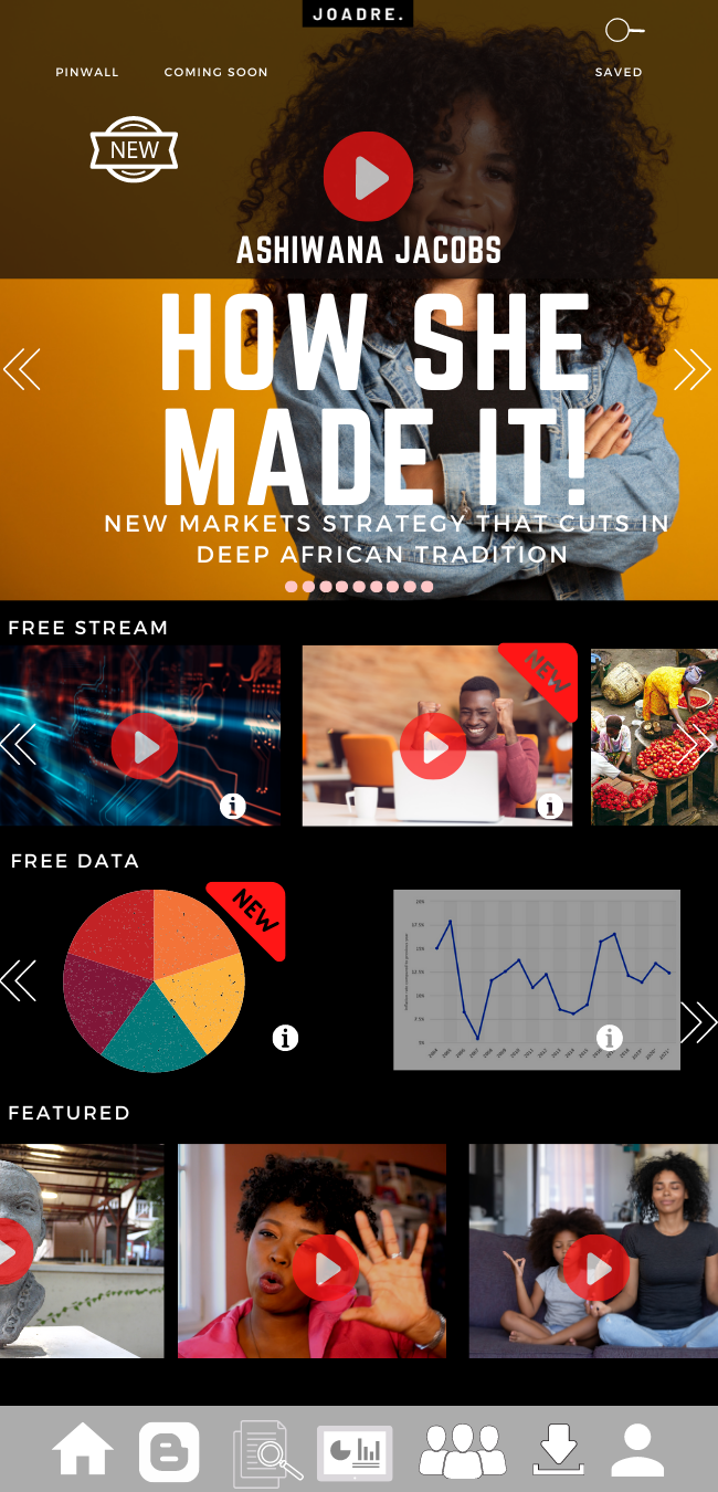 Joadre data and streaming app to build small business
